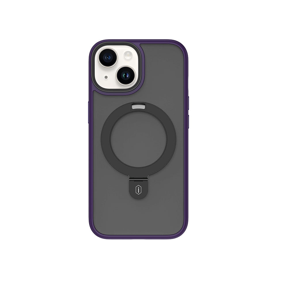 iPhone 15 Plus Kılıf Wiwu ZMM-010 M-safe Şarj Özellikli Mat Arka Yüzey Standlı Kapak