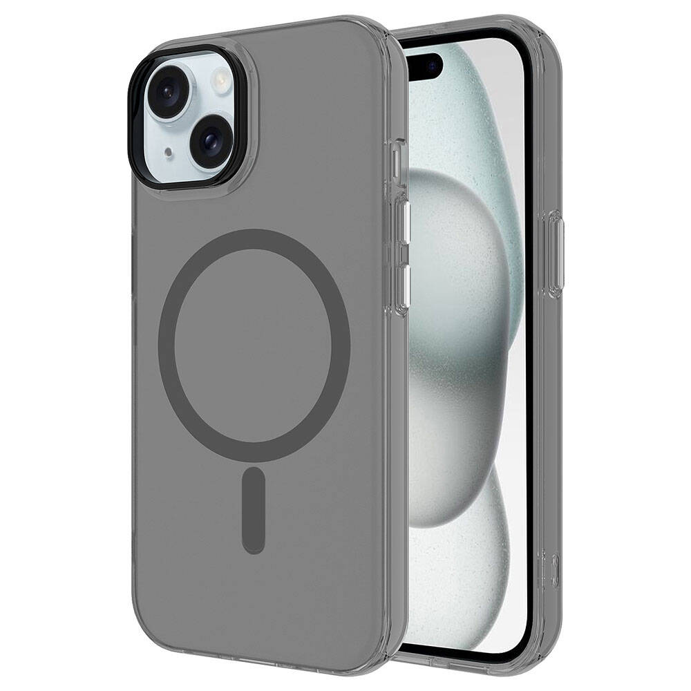 Apple iPhone 15 Plus Kılıf Zore M-safe Şarj Özellikli Buzlu Transparan C-Pro Sert Kapak