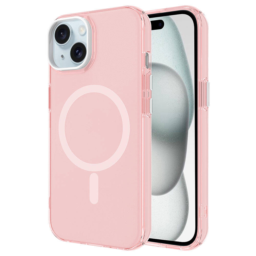 Apple iPhone 15 Plus Kılıf Zore M-safe Şarj Özellikli Buzlu Transparan C-Pro Sert Kapak