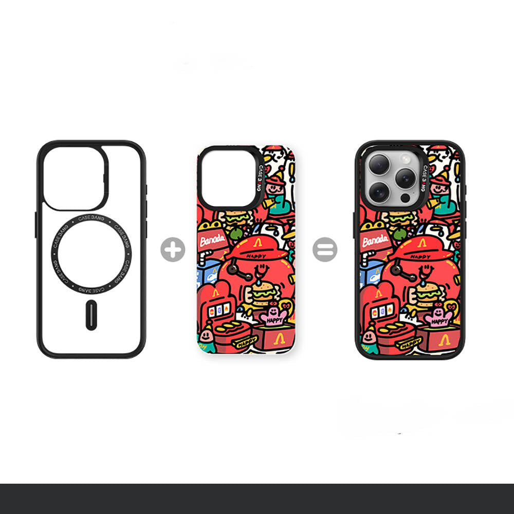 iPhone 15 Plus M-safe Şarj Özellikli Casebang Ahhey Serisi Arka Panel