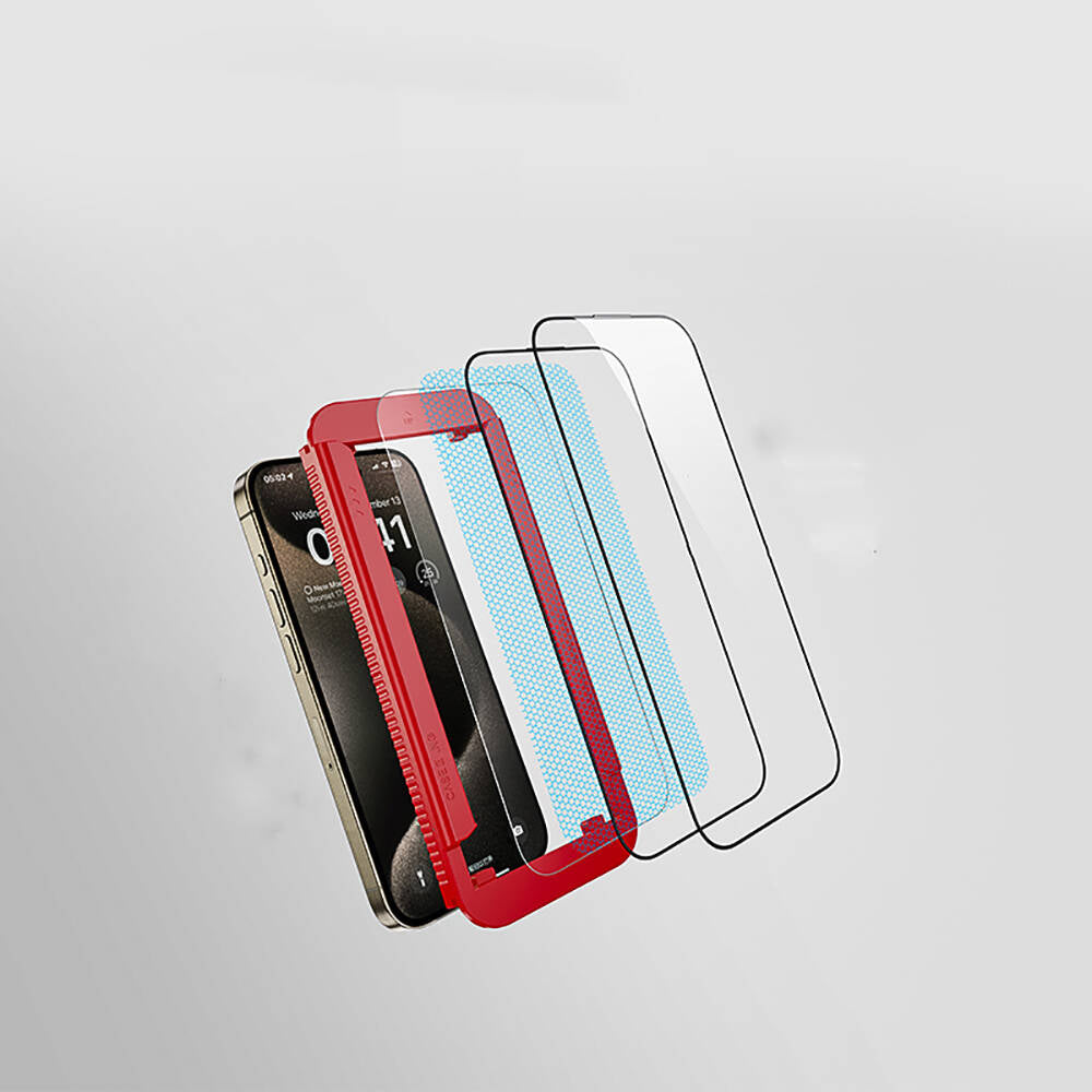 iPhone 15 Pro Casebang Clear HD Ekran Koruyucu + Kolay Uygulama Aparatı