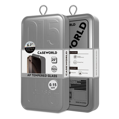 iPhone 15 Pro CaseWorld Ultra-Thin Serisi Privacy 0.15mm HA Cam Ekran Koruyucu