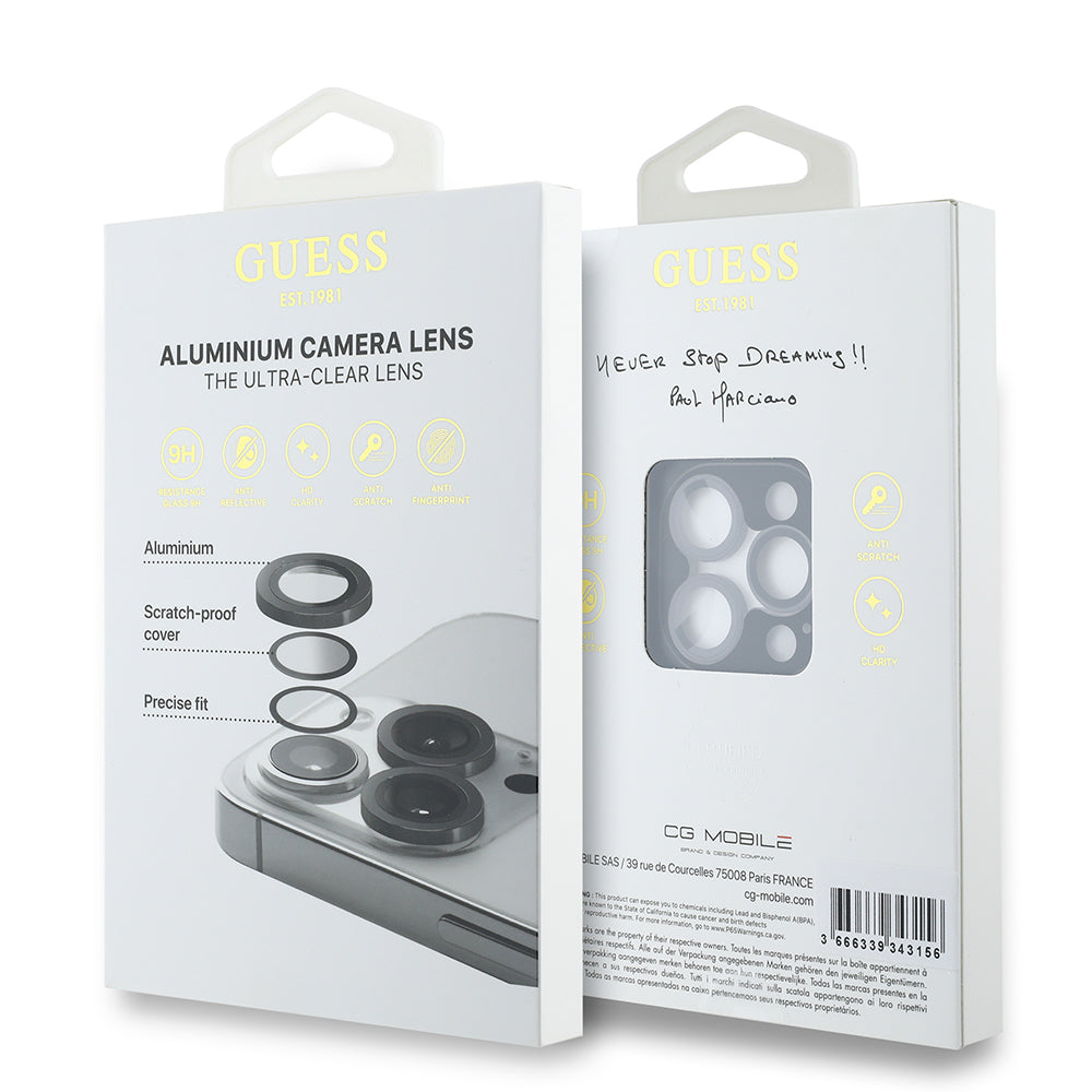 iPhone 15 Pro Guess Orjinal Lisanslı Metal Kamera Lens Koruyucu
