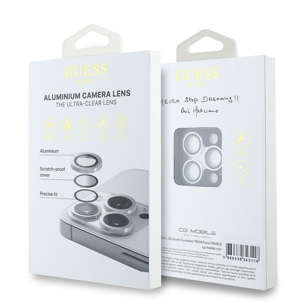iPhone 15 Pro Guess Orjinal Lisanslı Metal Kamera Lens Koruyucu