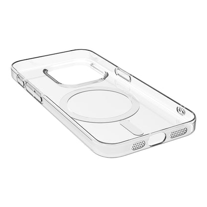 Apple iPhone 15 Pro Kamera Korumalı M-Safe Şarj Özellikli Şeffaf Zore London Sert PC Kapak