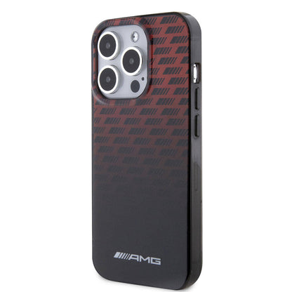 iPhone 15 Pro Kılıf AMG Orjinal Lisanslı Çift Katmanlı Küçük Logolu Dörtgen Şerit Desenli Kapak