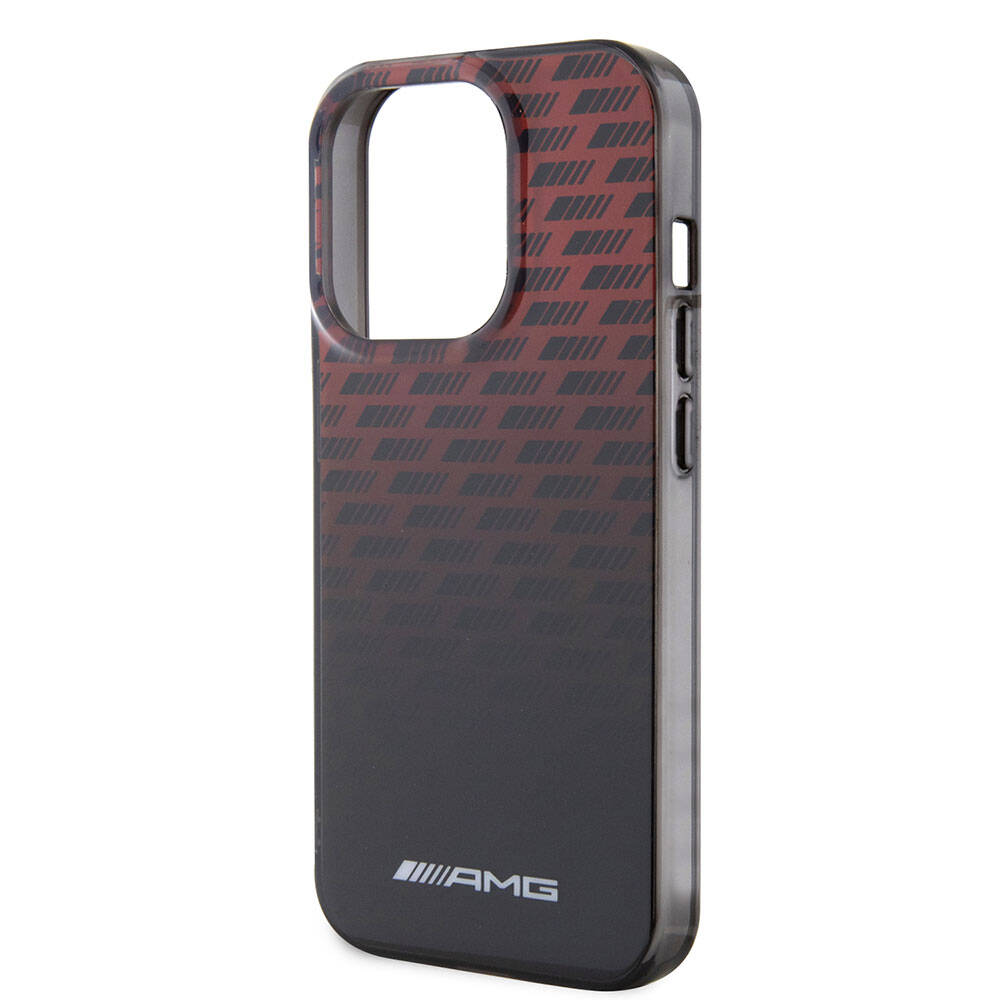 iPhone 15 Pro Kılıf AMG Orjinal Lisanslı Çift Katmanlı Küçük Logolu Dörtgen Şerit Desenli Kapak