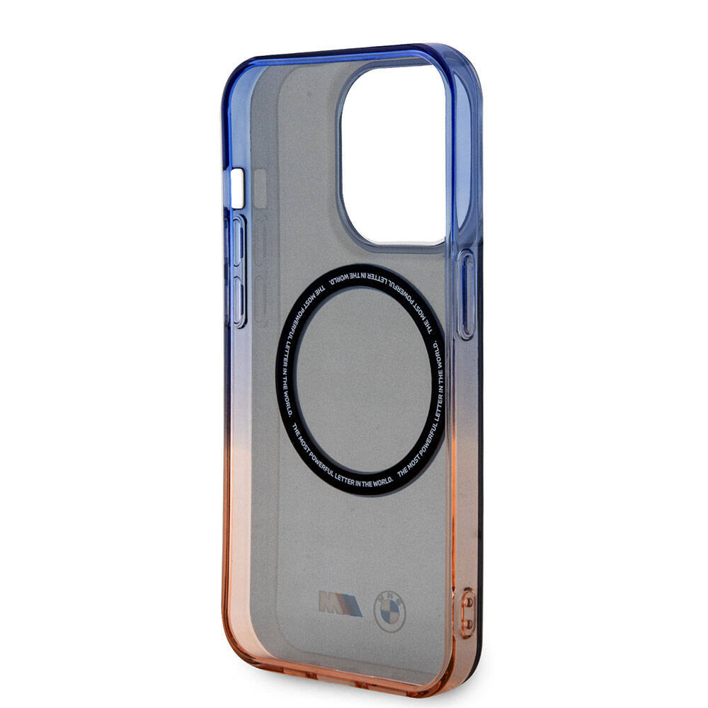 iPhone 15 Pro Kılıf BMW M-safe Şarj Özellikli Transparan Renkli Çerçeveli Orjinal Lisanslı Kapak