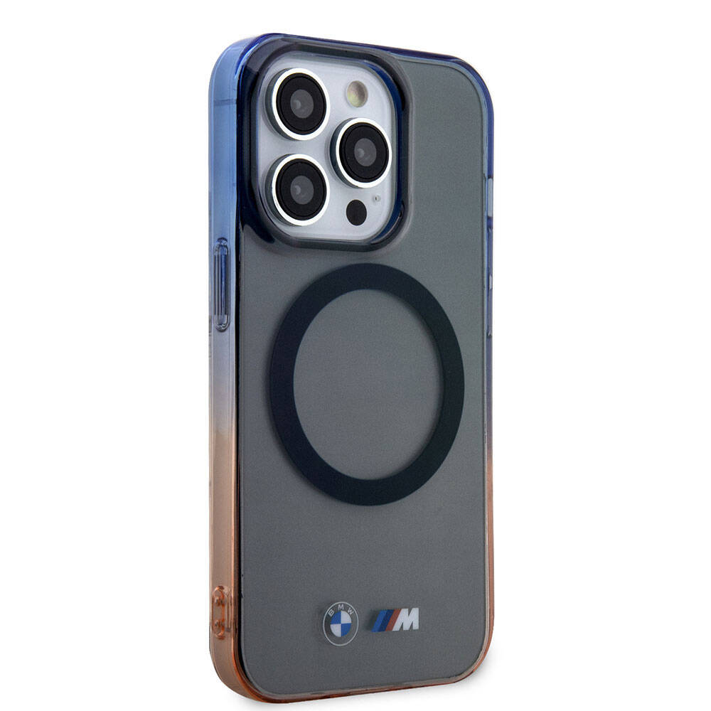 iPhone 15 Pro Kılıf BMW M-safe Şarj Özellikli Transparan Renkli Çerçeveli Orjinal Lisanslı Kapak