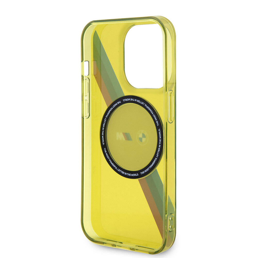 iPhone 15 Pro Kılıf BMW M-safe Şarj Özellikli Transparan Tricolor Stripes Orjinal Lisanslı Kapak