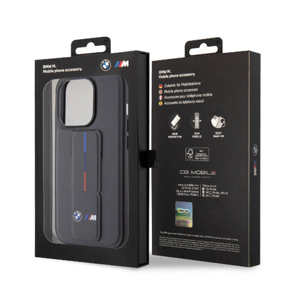 iPhone 15 Pro Kılıf BMW Orjinal Lisanslı M Şerit ve Logolu Standlı Kapak
