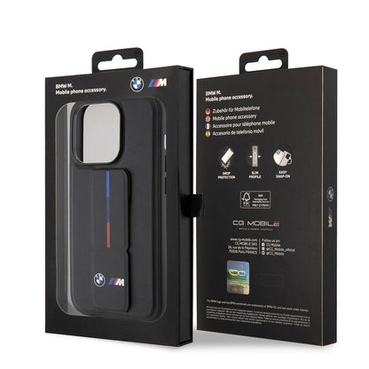 iPhone 15 Pro Kılıf BMW Orjinal Lisanslı M Şerit ve Logolu Standlı Kapak
