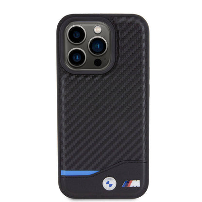 iPhone 15 Pro Kılıf BMW Orjinal Lisanslı M-safe Şarj Özellikli M Logolu PU Karbon Kapak