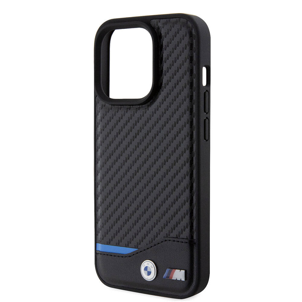 iPhone 15 Pro Kılıf BMW Orjinal Lisanslı M-safe Şarj Özellikli M Logolu PU Karbon Kapak