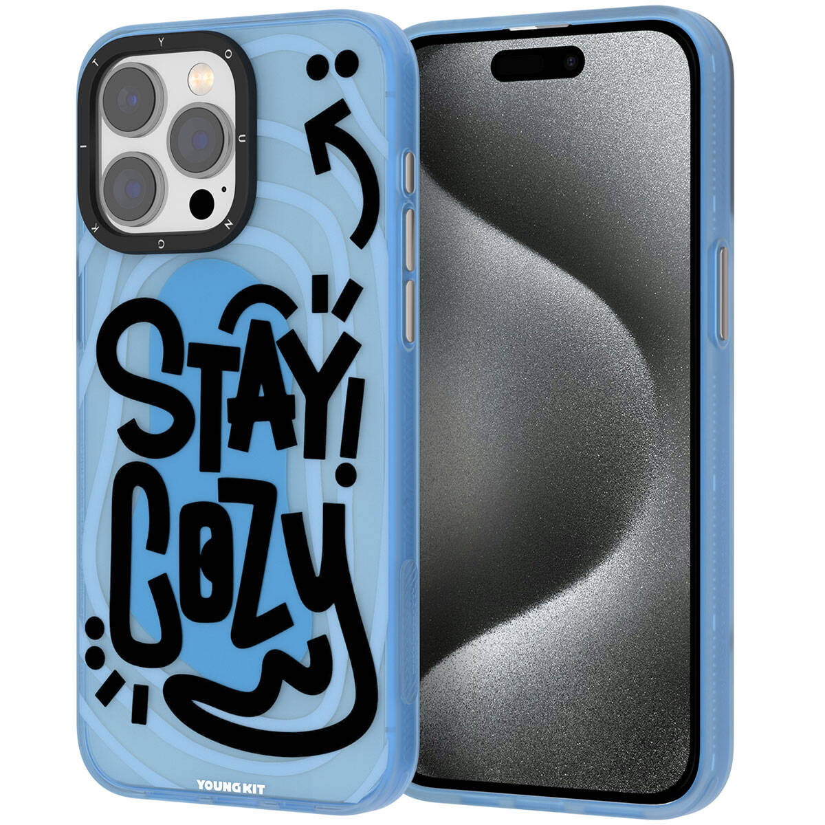 iPhone 15 Pro Kılıf Desenli Youngkit Happy Hearth Serisi Kapak