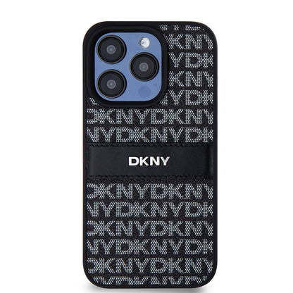 iPhone 15 Pro Kılıf DKNY Orjinal Lisanslı 3D Yazılı Repeat Texture Pattern Kapak