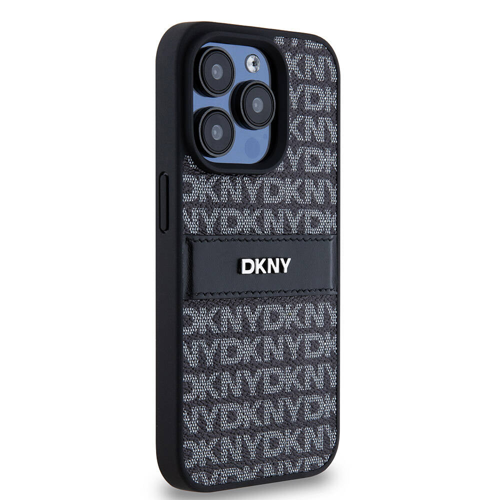 iPhone 15 Pro Kılıf DKNY Orjinal Lisanslı 3D Yazılı Repeat Texture Pattern Kapak