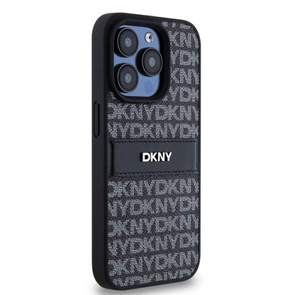 iPhone 15 Pro Kılıf DKNY Orjinal Lisanslı 3D Yazılı Repeat Texture Pattern Kapak