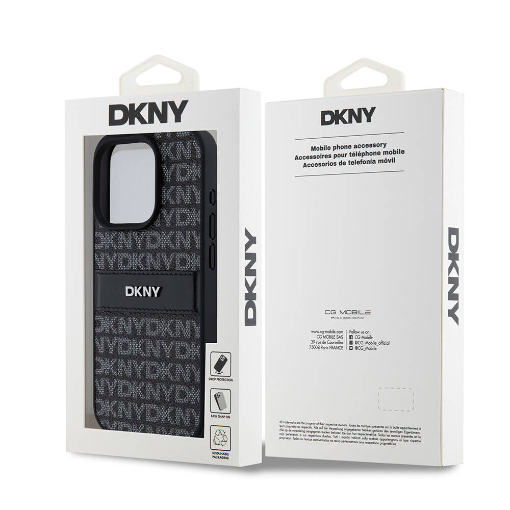 iPhone 15 Pro Kılıf DKNY Orjinal Lisanslı 3D Yazılı Repeat Texture Pattern Kapak