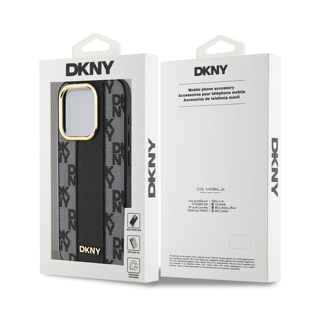 iPhone 15 Pro Kılıf DKNY Orjinal Lisanslı M-safe Şarj Özellikli 3D Yazılı Checkered Pattern Kapak