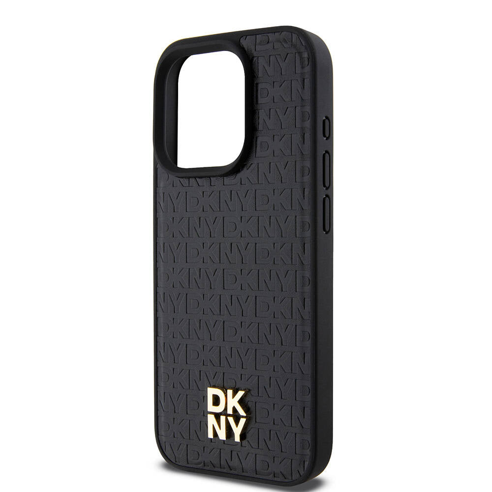iPhone 15 Pro Kılıf DKNY Orjinal Lisanslı M-safe Şarj Özellikli 3D Yazılı Repeat Pattern Kapak