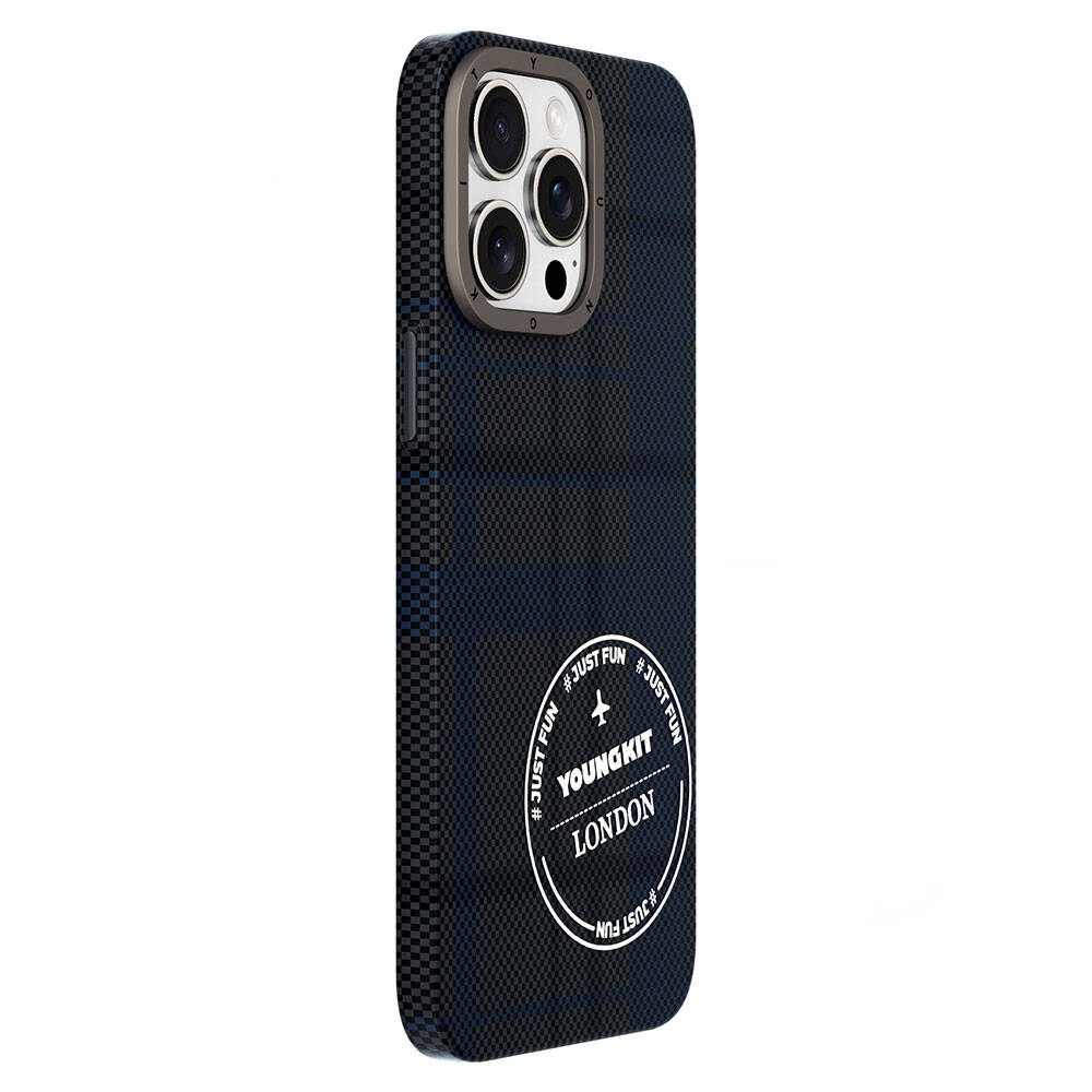 iPhone 15 Pro Kılıf Ekose Desenli Youngkit Gezhi Serisi Kapak