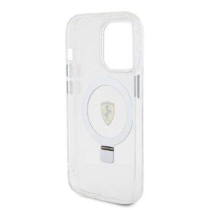 iPhone 15 Pro Kılıf Ferrari M-safe Şarj Özellikli Standlı Buzlu Yüzey Dizayn Kapak