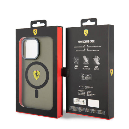 iPhone 15 Pro Kılıf Ferrari Orjinal Lisanslı M-safe Şarj Özellikli Kontrast Bumper Kapak