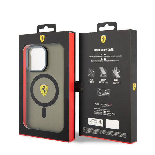 iPhone 15 Pro Kılıf Ferrari Orjinal Lisanslı M-safe Şarj Özellikli Kontrast Bumper Kapak