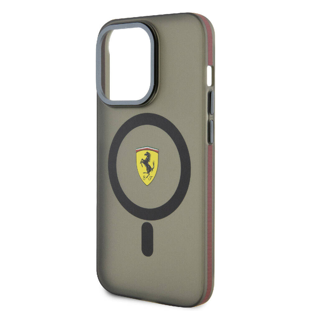 iPhone 15 Pro Kılıf Ferrari Orjinal Lisanslı M-safe Şarj Özellikli Kontrast Bumper Kapak