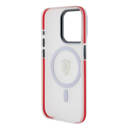 iPhone 15 Pro Kılıf Ferrari Orjinal Lisanslı M-safe Şarj Özellikli Kontrast Bumper SF Ring Kapak