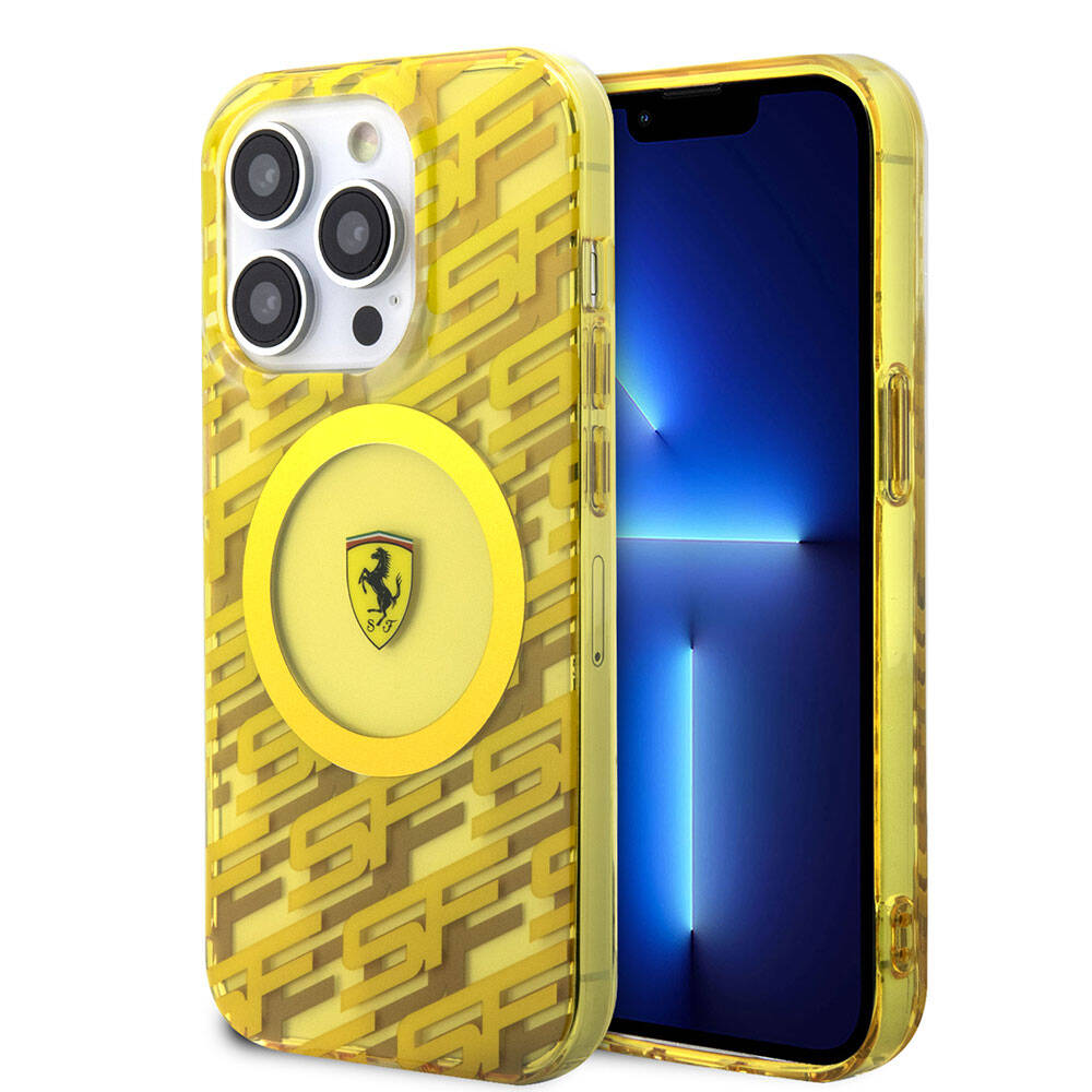 iPhone 15 Pro Kılıf Ferrari Orjinal Lisanslı M-safe Şarj Özellikli Multi SF Kapak
