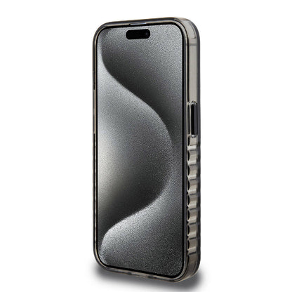 iPhone 15 Pro Kılıf Ferrari Orjinal Lisanslı M-safe Şarj Özellikli Tırtıklı Kenar Tasarımlı Ortalanmış Logo Kapak