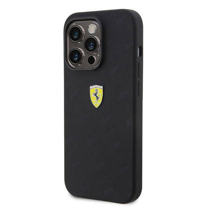 iPhone 15 Pro Kılıf Ferrari Orjinal Lisanslı Metal Logolu SF Yazılı Kapak