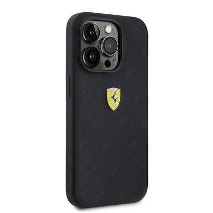 iPhone 15 Pro Kılıf Ferrari Orjinal Lisanslı Metal Logolu SF Yazılı Kapak
