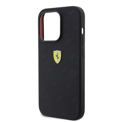 iPhone 15 Pro Kılıf Ferrari Orjinal Lisanslı Metal Logolu SF Yazılı Kapak