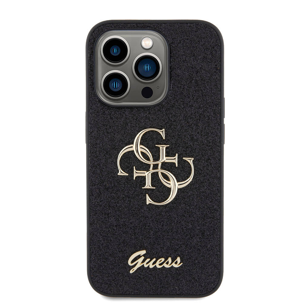 iPhone 15 Pro Kılıf Guess Orjinal Lisanslı 4G Büyük Metal Logolu Glitter Kapak