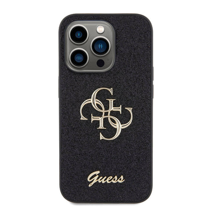 iPhone 15 Pro Kılıf Guess Orjinal Lisanslı 4G Büyük Metal Logolu Glitter Kapak