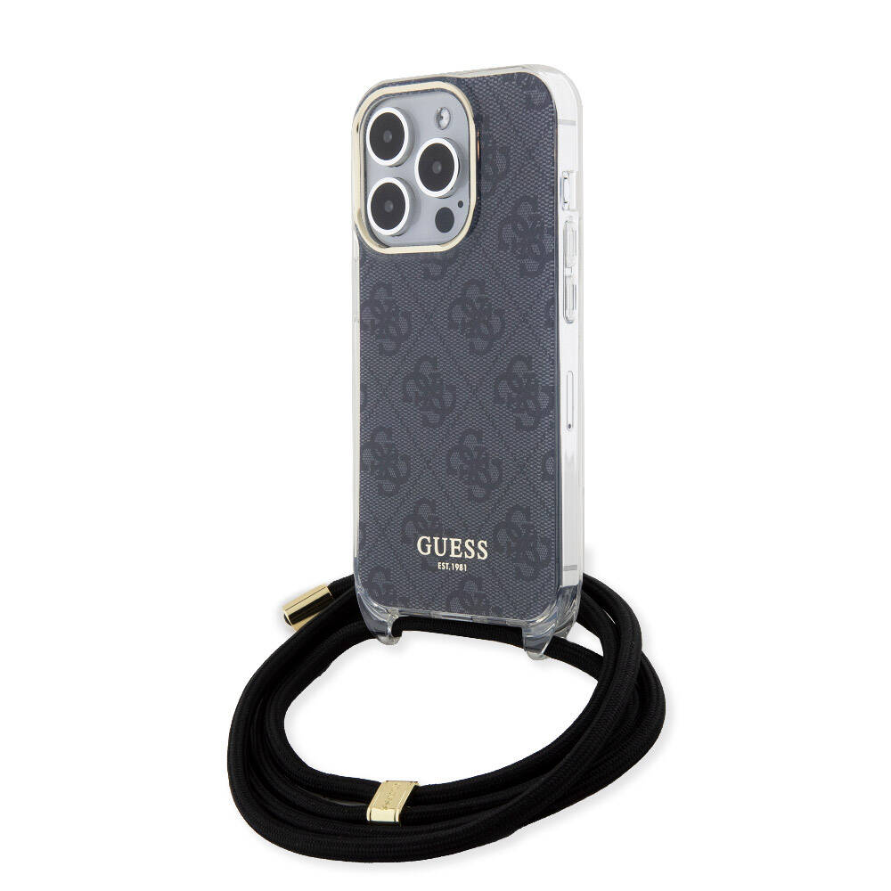 iPhone 15 Pro Kılıf Guess Orjinal Lisanslı Çapraz Kordon 4G Desenli Kapak