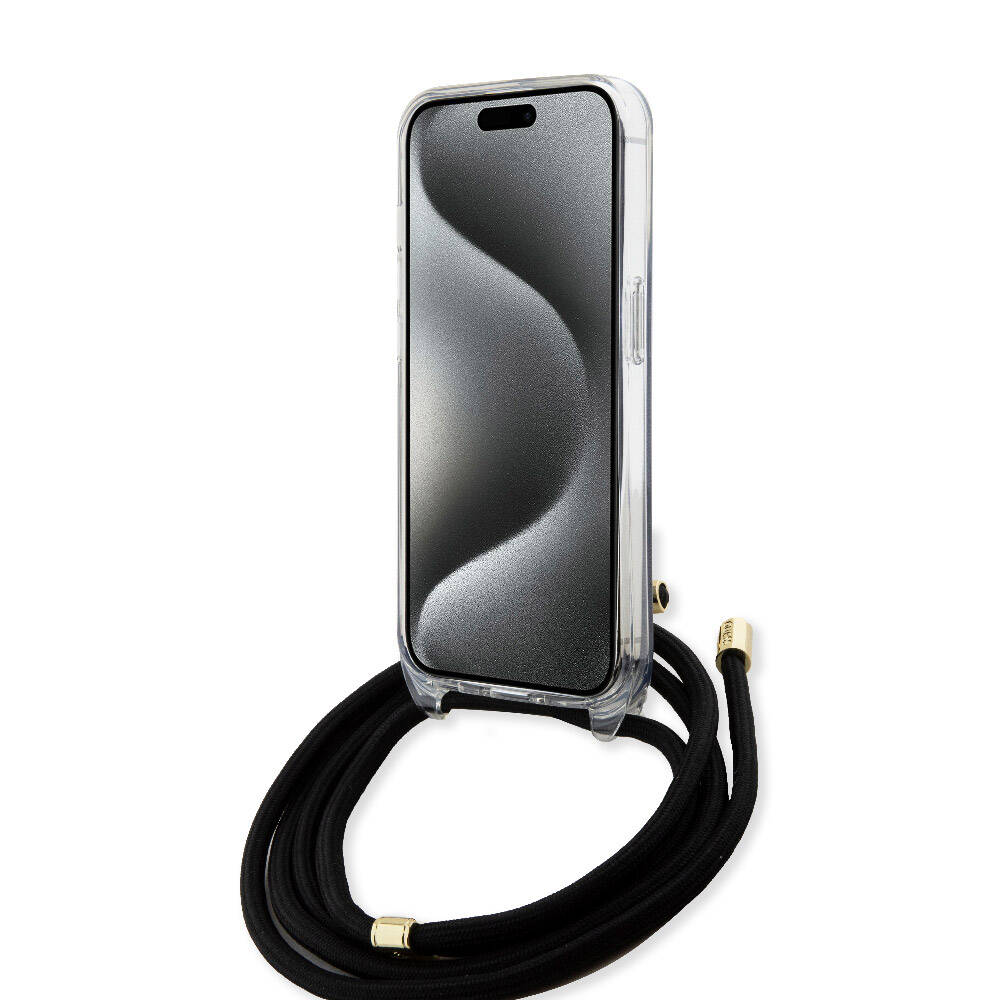 iPhone 15 Pro Kılıf Guess Orjinal Lisanslı Çapraz Kordon 4G Desenli Kapak