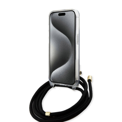 iPhone 15 Pro Kılıf Guess Orjinal Lisanslı Çapraz Kordon 4G Desenli Kapak