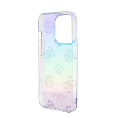 iPhone 15 Pro Kılıf Guess Orjinal Lisanslı Desenli Yazı Logolu Askı İpli Holografik Glitter Peony Kapak