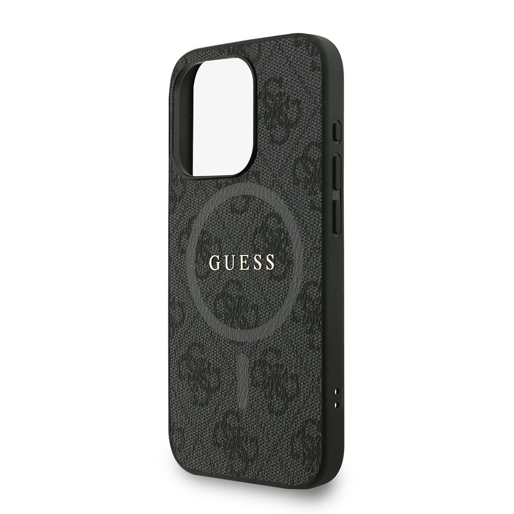 iPhone 15 Pro Kılıf Guess Orjinal Lisanslı M-safe Şarj Özellikli PU Deri Bilek Askı İpli Yazı Logolu Kapak