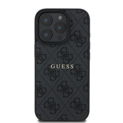 iPhone 15 Pro Kılıf Guess Orjinal Lisanslı M-safe Şarj Özellikli 4G Desen Yazı Logolu Kapak