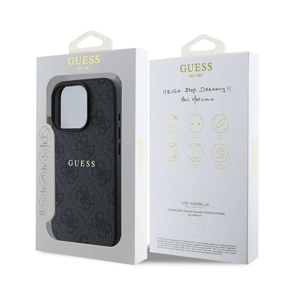 iPhone 15 Pro Kılıf Guess Orjinal Lisanslı M-safe Şarj Özellikli 4G Desen Yazı Logolu Kapak