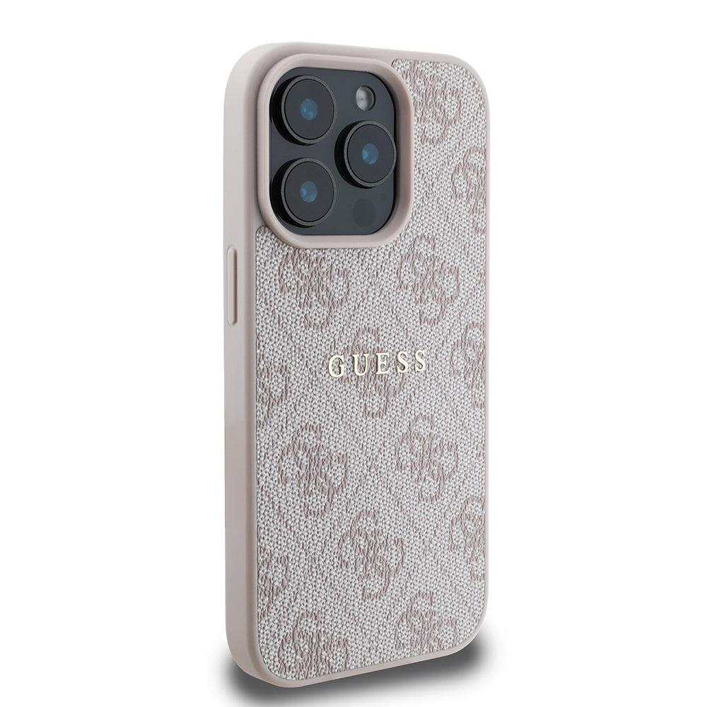 iPhone 15 Pro Kılıf Guess Orjinal Lisanslı M-safe Şarj Özellikli 4G Desen Yazı Logolu Kapak
