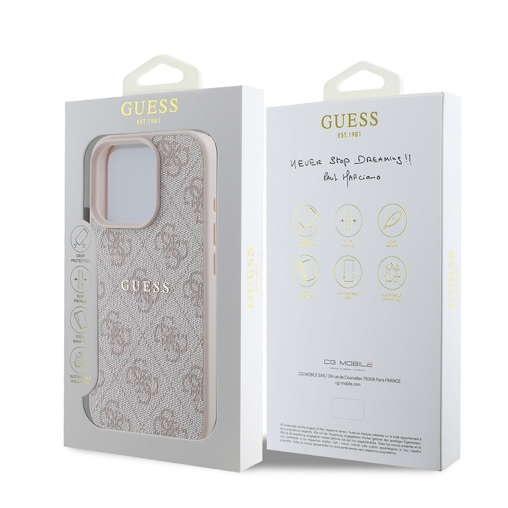 iPhone 15 Pro Kılıf Guess Orjinal Lisanslı M-safe Şarj Özellikli 4G Desen Yazı Logolu Kapak