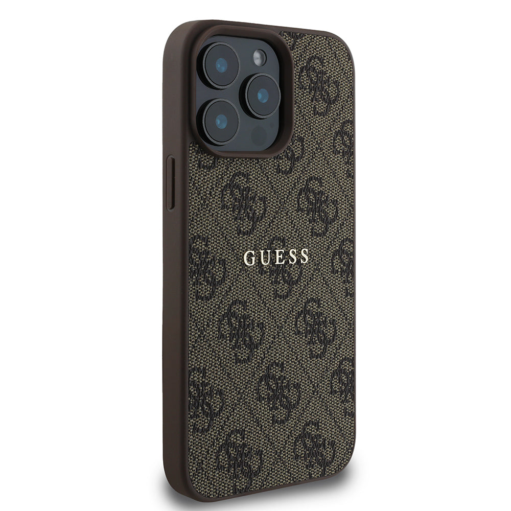 iPhone 15 Pro Kılıf Guess Orjinal Lisanslı M-safe Şarj Özellikli 4G Desen Yazı Logolu Kapak