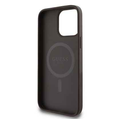 iPhone 15 Pro Kılıf Guess Orjinal Lisanslı M-safe Şarj Özellikli 4G Desen Yazı Logolu Kapak