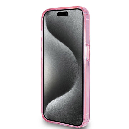iPhone 15 Pro Kılıf Guess Orjinal Lisanslı M-safe Şarj Özellikli Simli Arka Yüzey Ring Standlı Kapak